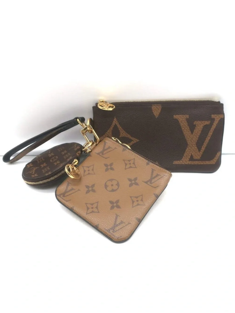 Louis Vuitton Pouch LV Trio Giant Monogram reverse LV wristlet LV wallet